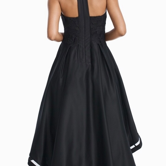 Nicole Miller High-Low Black Lace And Satin Dress - Picture 4 of 6